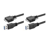 2X Cable de Extensión USB 3.0 Tipo A Macho A Micro-B Macho para Cámara, Cable USB 3.0 AM/Micro-B con Tornillos de Bloqueo, 1,5 M