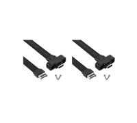 2X Cable de Extensión USB 3.1 Tipo E A Tipo C del Panel Frontal, Cable Adaptador Interno Gen 2 (10 Gbit / S), Con 4 Tornillos (50 cm)