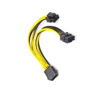 2X Cable Divisor Adaptador de Corriente de CPU de 8 Pines Hembra A PCIe Dual 2X 8 Pines (4 y 4) Macho para Adaptador de Corriente de Placa Base