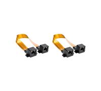 2X Cable Plano Cat5 RJ45 con Conector F Hembra para Red e Internet, Cable de Puente para Puerta/Ventana de Casa o Coche, 30 cm.