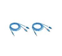 2X Cable RCA Jack de 3,5 mm Macho una 2 RCA Macho Auricular Aux Cable Divisor de Audio para Amplificador Teléfono Auricular, 1,8 M