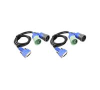 2X Cable Tipo y para Camión PN 493148, Adaptador Alemán de 6 Pines y 9 Pines para Detector de Fallas de Camiones Nexiq con Conexión USB.