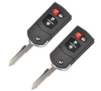 2x Carcasa De Llave Plegable HQRP Con 4 Botones Para Mazda 3 5 6 03-13