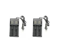 2X Cargador de BateríA de Iones de Litio de 2 Ranuras 3,7 V 18650 16340 14500 Cargador de BateríA Recargable de Iones de Litio Cargador de BateríA