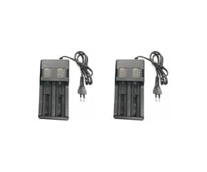 2X Cargador de BateríA de Iones de Litio de 2 Ranuras 3,7 V 18650 16340 14500 Cargador de BateríA Recargable de Iones de Litio Cargador de BateríA