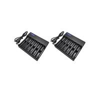 2X Cargador de Batería Eléctrico de 6 Ranuras Indicador LED Inteligente Cargador USB Cargador de Batería Recargable AA/AAA NiMH/NiCd para el Hogar