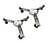 2x Carrito de Plantas Metal Redondo Ajustable Ø 25 - 30 CM 3 Rollo Base Macetero