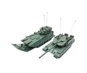2X Carro de con Orugas a Escala 1/72, Modelo de Carro, Rompecabezas, Juguete para Adultos Y Niños, Decoración de Mesa, Exhibi
