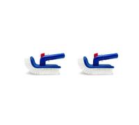 2X Cepillo de Piscina para Escalones Y Esquinas, Cepillo de Mano Giratorio con Cerdas Finas para Limpiar Piscinas