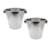 2x Champañera Enfriador de Botellas Acero Inox. Vino Champañera Cubo de Champán