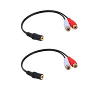 2X Chapado En Oro de 3,5 mm Jack Hembra A 2 Hembra Jacks Estereo Adaptador Divisor de Audio RCA (15cm) Negro