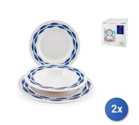 2X Churchill Sealife Servicios De Mesa 18 Piezas, Cerámica Azul Para El Hogar