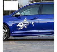 2x clásico Horror océano piraña pez hueso divertido coche pegatina pared SUV puerta Kayak canoa