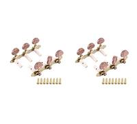 2X Clavijas de Afinación de Cuerdas de Guitarra Clásica Izquierda Derecha Claves de Afinadores de Cabezales de Máquina Accesorios de Guitarra Profesional 3L3R, Rojo Marrón