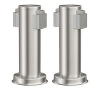 ledscom.de Columna de enchufes para jardín PORU (2X) para Exterior, IP44, Doble, Acero Inoxidable, Redonda, 27 cm