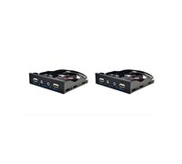 2X Concentrador Divisor USB 2.0 de 2 Puertos, Bahía de Disquete de 3,5 Pulgadas, Audio HD, Conector para Auriculares de 3,5 mm, Panel Frontal para
