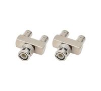 2X Conector de Cobre Puro BNC de Tres Vías un Macho A Dos Hembras Tipo y BNC Macho A Hembra BNC-JKK Adaptador de RF