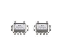 2X Conmutador DiSEqC 4X2 de 2 Entradas y 4 Salidas, Multiconmutador de Señal Satelital LNB, Voltaje Seleccionado 950-24000MHz para Receptor de TV