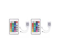 2X Control Remoto de 24 Teclas + Controlador LED DC12V Caja de Control RGB Controlador de Tira de Luz IR para Tira de Luz RGB 5050 2835