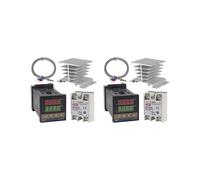 2X Controlador de Temperatura PID REX-C100 Kit Termostato Alto Voltaje 100ACV A 240ACV+Relé SSR 40D Sonda K