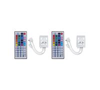 2X Controlador LED RGB DC12V + 44 Teclas Control Remoto Caja de Control RGB Controlador de Tira de Luz IR para Tira de Luz RGB 2835 5050