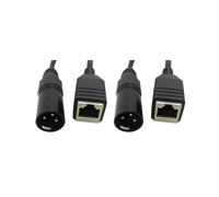 2X Convertidor de Adaptador Cable de Extensión de Cable DMX XLR de 3 Pines A Conector de Red RJ45 (Macho)