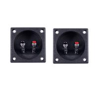 2X Copa del terminal caja de altavoz tipo de borne doble forma cuadrada Negro