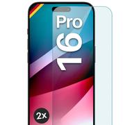 2x Cristal Real para Apple iPhone 16 Pro Lámina Blindada HD Móvil Protector P...
