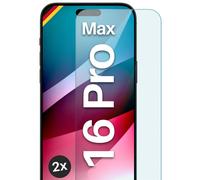 2x Cristal Real para Apple iPhone 16 Pro Max Lámina Blindada Móvil Protector ...