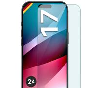 2x Cristal Real para iPhone 17 Lámina Blindada Móvil Cristal Templado HD Prem...