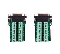 2X DB15 VGA D-SUB VGA 15Pines Hembra Adaptador Terminal de Toma PCB Tablero de Desbloqueo