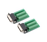 2X DB26 D-SUB 26 Pines Adaptador Macho A PCB Conector de Placa de ConexióN de MóDulo de SeñAles de Terminal con Alfombrilla Aislante