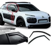 2X Deflectores de Aire Compatible con Citroën C4 Cactus 2014 - Presente Derivabrisas Cortavientos para ventanilla protección Sol Lluvia Nieve Viento Vidrio acrílico PMMA de Primera Calidad