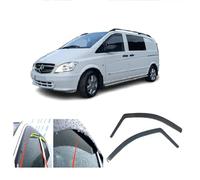 2X Deflectores de Aire Compatible con Mercedes Benz Vito Viano V Clase W639 2003-2014 MK2 Derivabrisas protección Sol Lluvia Nieve Viento Vidrio acrílico PMMA de Primera Calidad