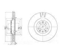 2x DELPHI Disco de freno Delantero Ø329mm Altura: 48,1mm Espesor: 30,1mm ventilado BG9844