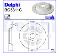 2x DELPHI Disco De Freno Sólido Ø316mm Para Ford Kuga II DM2