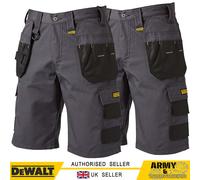 2X DeWalt Hombre Gris Rasgar Stop Cargo Cartuchera Bolsillo Trabajo Corto Doble
