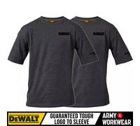 2X Dewalt Typhoon Hombre Camiseta Gris Ropa de Trabajo Camisa Cuello Redondo