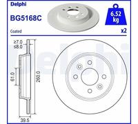 2X Disco de freno DELPHI BG5168C para RENAULT CLIO V (B7_) 1 2019-