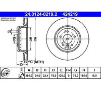 2x Disco de freno disco de freno de dos piezas 24.0124-0219.2 ATE para BMW X6 X5