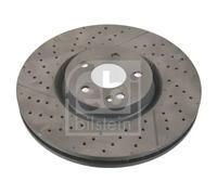 2x Disco de freno Eje delantero ranurado/perforado 171465 FEBI BILSTEIN