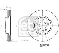 2x Disco de freno Eje delantero ventilación interna 175512 FEBI BILSTEIN para VW