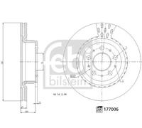 2x Disco de freno Eje delantero ventilación interna 177006 FEBI BILSTEIN