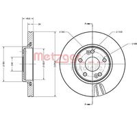 2x Disco de freno Eje delantero ventilación interna 6110600 METZGER para RENAULT