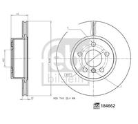 2x Disco de freno Eje delantero ventilado 184662 FEBI BILSTEIN para BMW 3