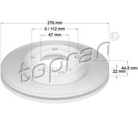 2x Disco de freno Eje delantero ventilado 401 401 TOPRAN para MERCEDES-BENZ