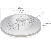 2x Disco de freno Eje delantero ventilado 401 899 TOPRAN para MERCEDES-BENZ SLK