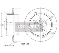 2x Disco de freno Eje trasero macizo 19-2356 MAXGEAR para SUBARU OUTBACK