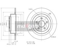 2x Disco de freno Eje trasero macizo 19-2357 MAXGEAR para SUBARU LEGACY III