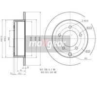 2x Disco de freno Eje trasero macizo 19-2389 MAXGEAR para MITSUBISHI LANCER VIII